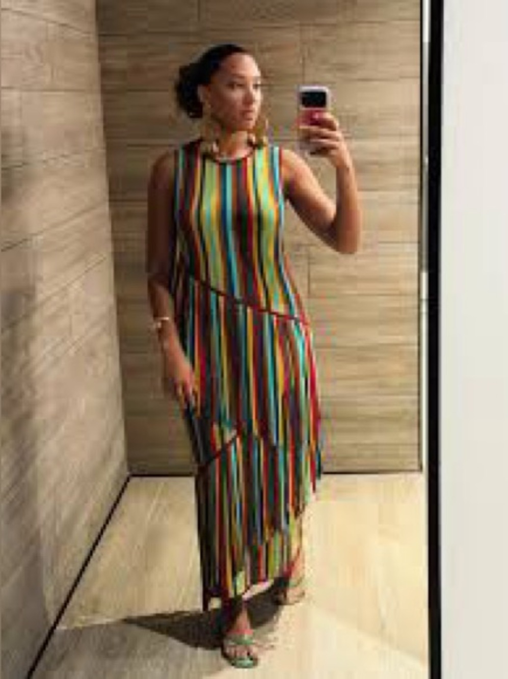 Simon Miller Spiral Knit Maxi Dress Fringe Rainbow Multicolor Sleeveless M boho - Picture 9 of 16